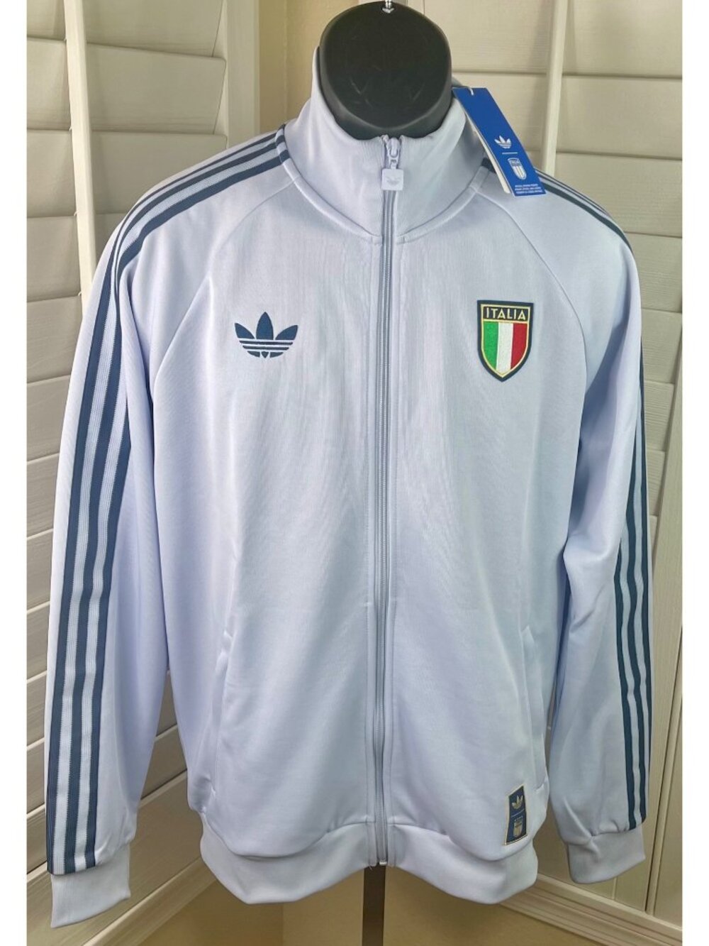 Adidas Italia FIGC OG Soccer Aero Blue Track Jacket JY9630 - Men 2XL - NWT $110